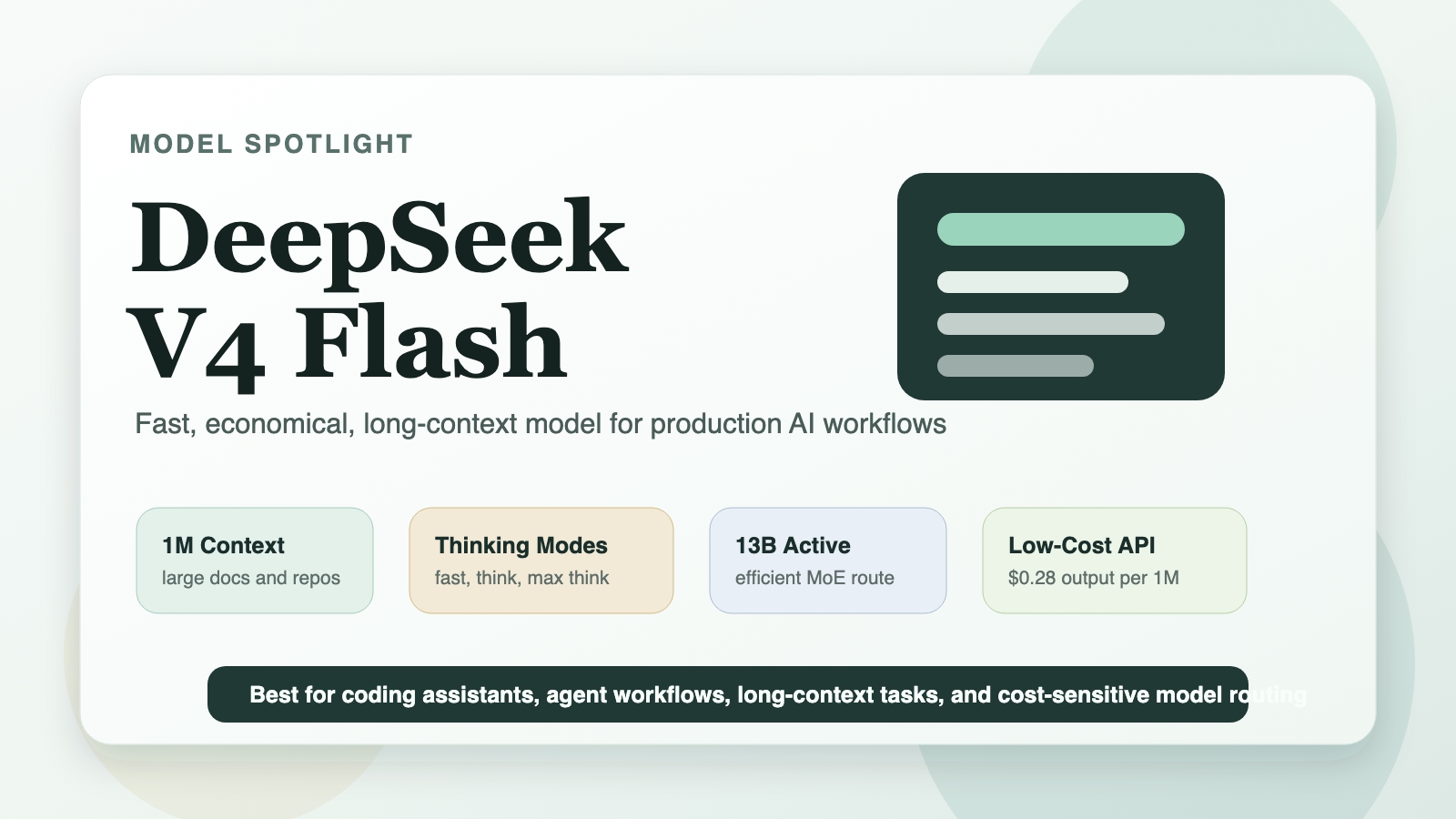 DeepSeek V4 Flash Explained: Pricing, 1M Context, Thinking Modes, and Best Use Cases